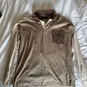 Abercrombie & Fitch Brown Polo Long Sleeve Shirt